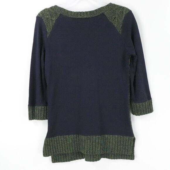 Pilcro And The Letterpress Sweater Womens Small Green Wool‎ Blend Knit Pullover - Picture 2 of 13